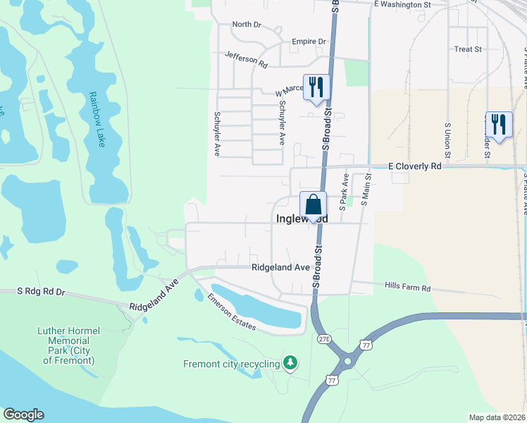 map of restaurants, bars, coffee shops, grocery stores, and more near 346 Boulevard Street in Fremont