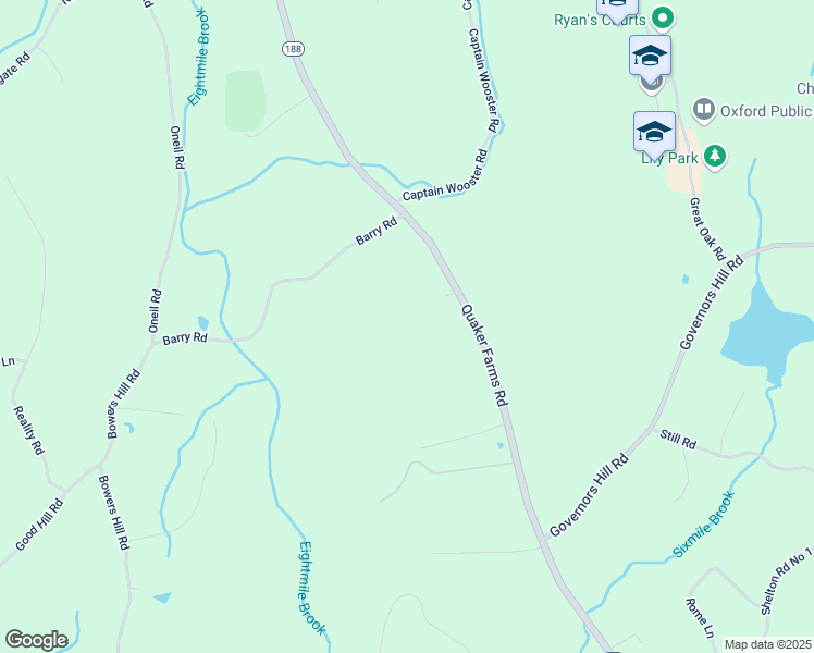 map of restaurants, bars, coffee shops, grocery stores, and more near 377 Quaker Farms Road in Oxford