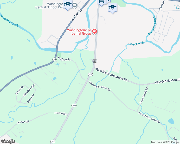 map of restaurants, bars, coffee shops, grocery stores, and more near 1533 New York 208 in Washingtonville