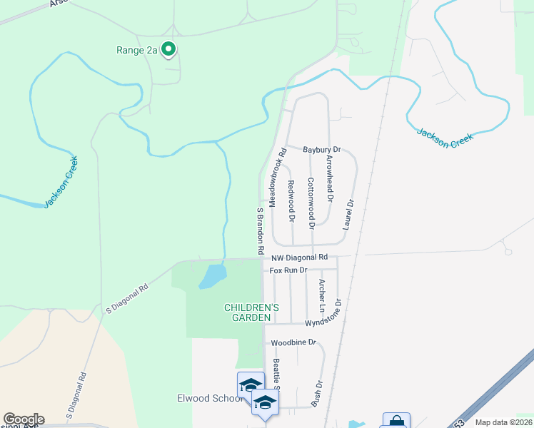map of restaurants, bars, coffee shops, grocery stores, and more near 893 Meadowbrook Road in Elwood