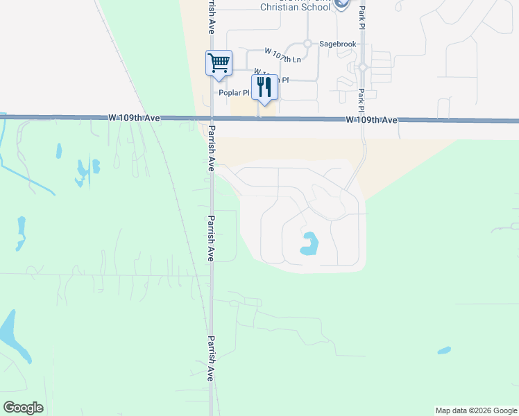 map of restaurants, bars, coffee shops, grocery stores, and more near 10929 Parrish Avenue in Cedar Lake