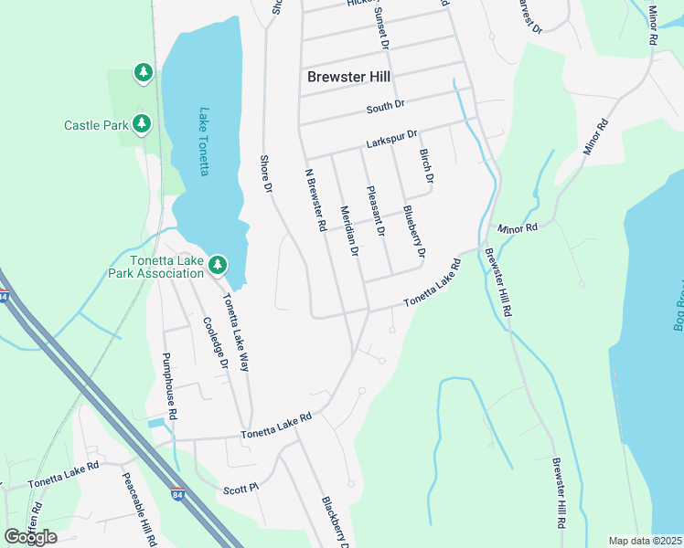map of restaurants, bars, coffee shops, grocery stores, and more near 29 North Brewster Road in Brewster