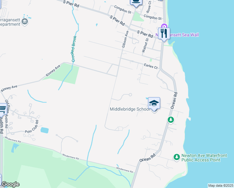 map of restaurants, bars, coffee shops, grocery stores, and more near 144 Gibson Avenue in Narragansett