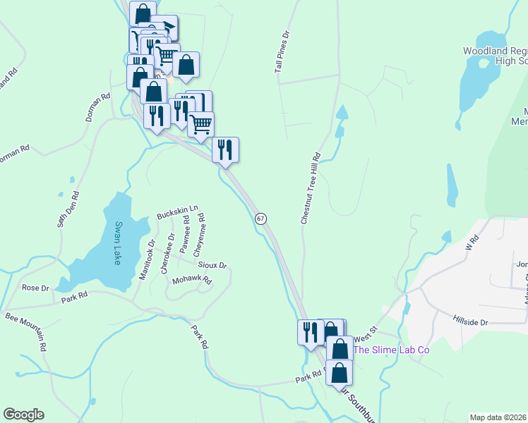 map of restaurants, bars, coffee shops, grocery stores, and more near 206 Oxford Road in Oxford