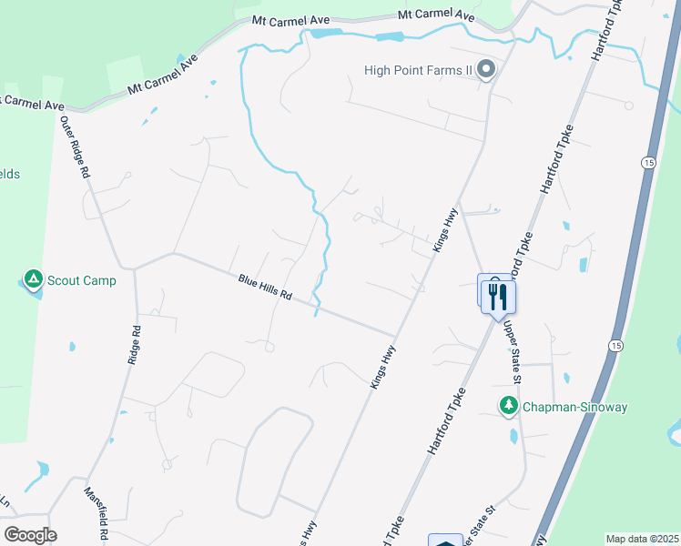 map of restaurants, bars, coffee shops, grocery stores, and more near 18 Canterbury Way in North Haven