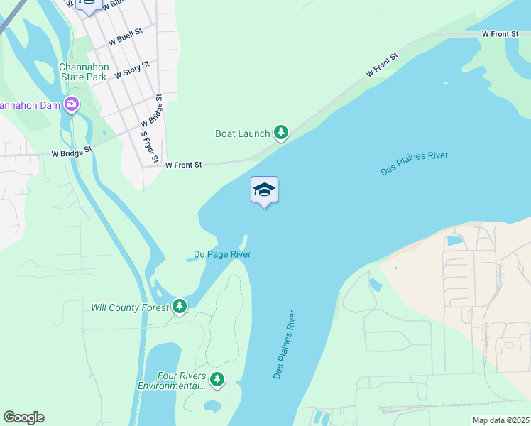 map of restaurants, bars, coffee shops, grocery stores, and more near in Channahon