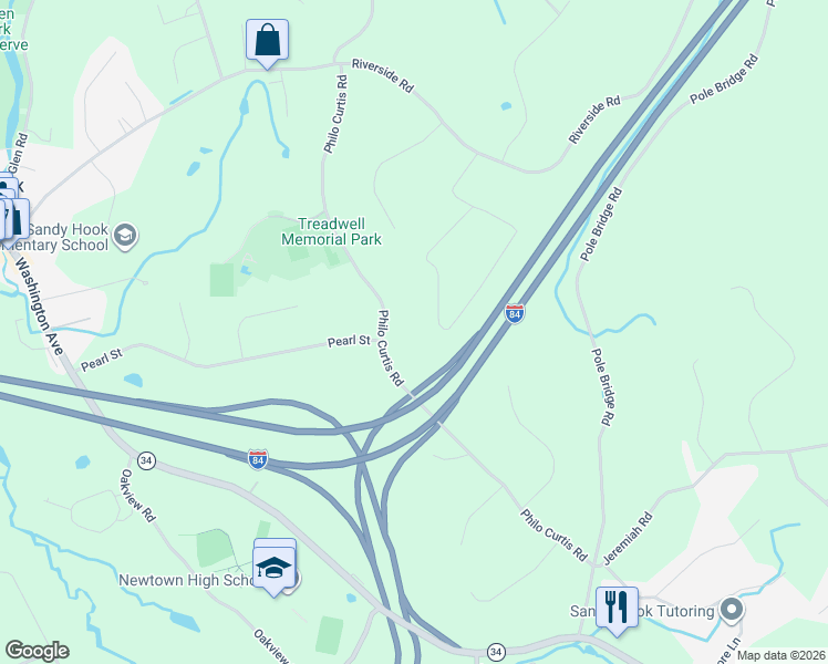 map of restaurants, bars, coffee shops, grocery stores, and more near 31 Jo Mar Drive in Newtown