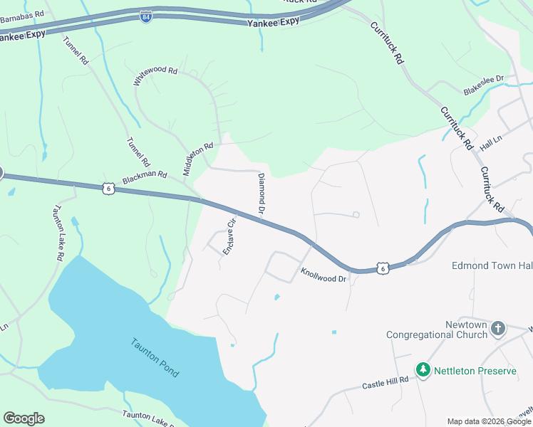 map of restaurants, bars, coffee shops, grocery stores, and more near 4 Diamond Drive in Newtown