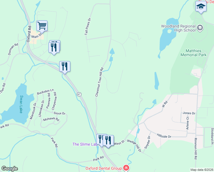 map of restaurants, bars, coffee shops, grocery stores, and more near 23 Jenny Lane in Oxford