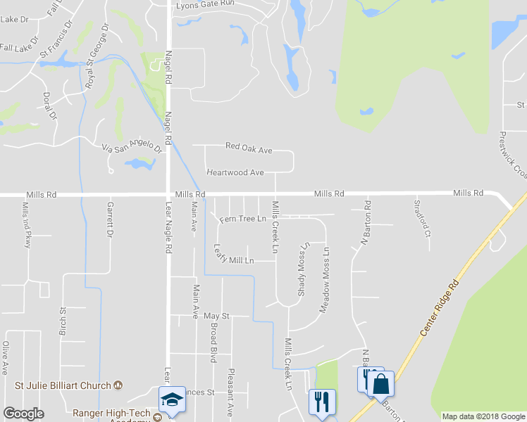 map of restaurants, bars, coffee shops, grocery stores, and more near 4863 White Pine Way in North Ridgeville