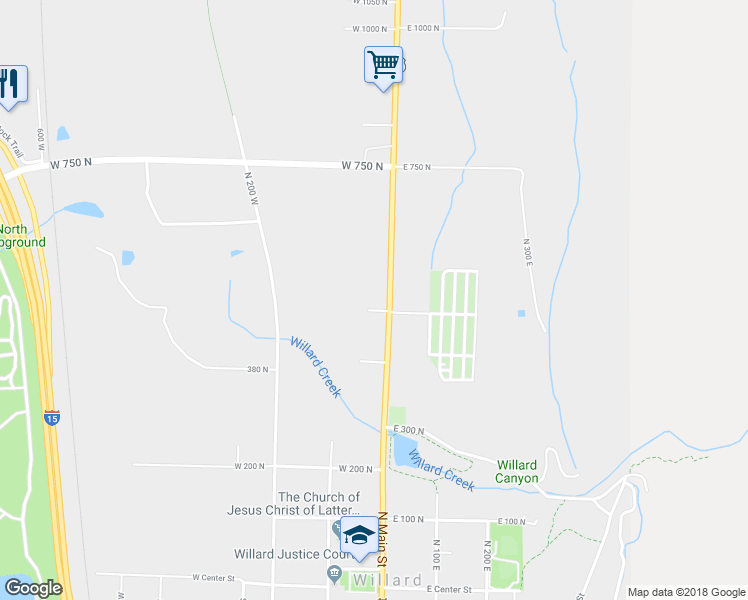 map of restaurants, bars, coffee shops, grocery stores, and more near 525 North Main Street in Willard