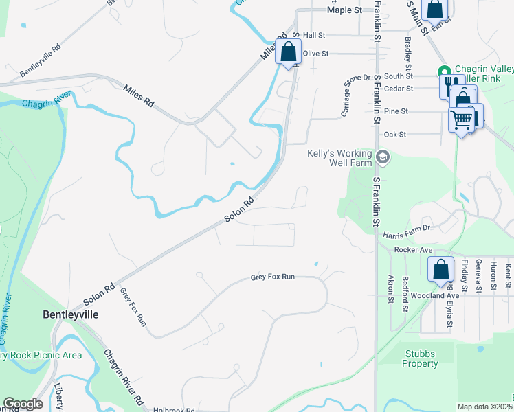 map of restaurants, bars, coffee shops, grocery stores, and more near 5014 Nob Hill Drive in Chagrin Falls