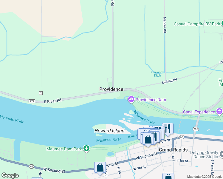 map of restaurants, bars, coffee shops, grocery stores, and more near in Providence