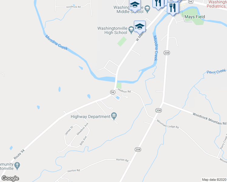map of restaurants, bars, coffee shops, grocery stores, and more near 2737 New York 94 in Washingtonville