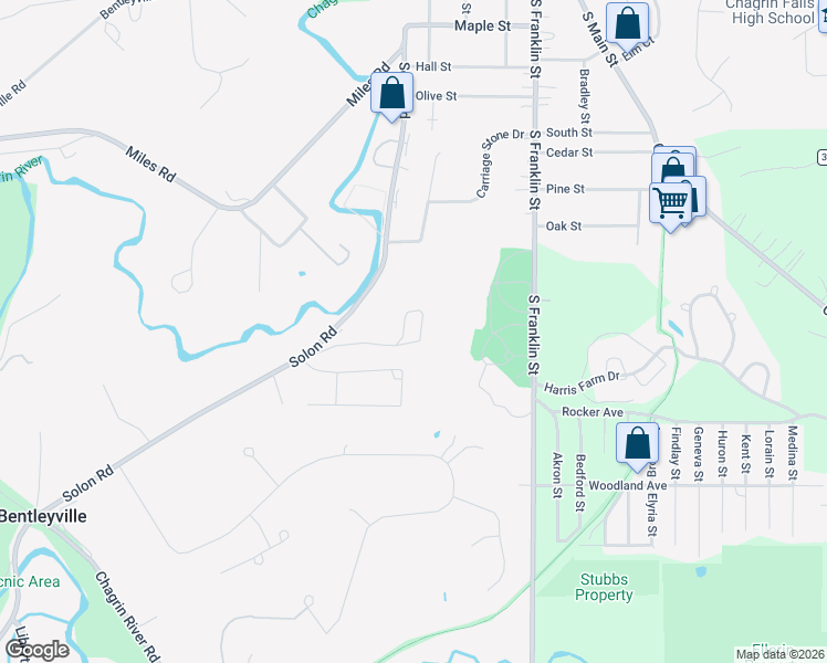 map of restaurants, bars, coffee shops, grocery stores, and more near 6000 Nob Hill Drive in Chagrin Falls