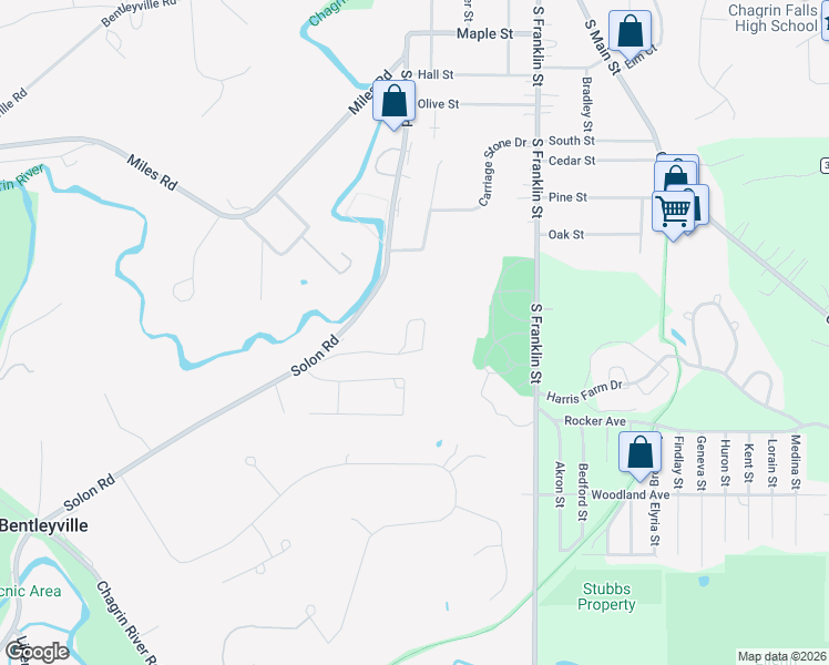 map of restaurants, bars, coffee shops, grocery stores, and more near 431 Somerset Drive in Chagrin Falls