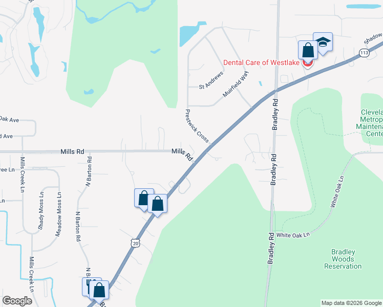 map of restaurants, bars, coffee shops, grocery stores, and more near in Westlake