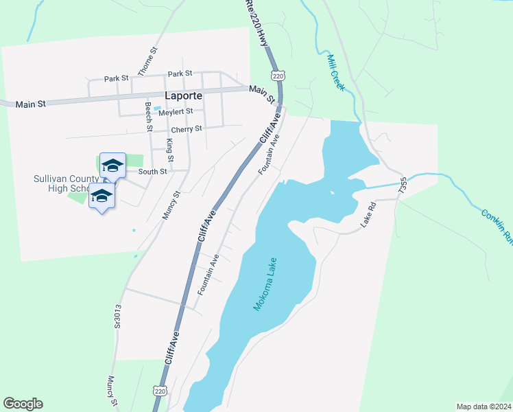 map of restaurants, bars, coffee shops, grocery stores, and more near in Laporte