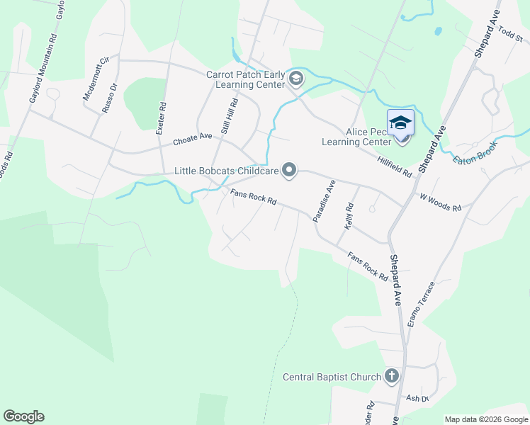 map of restaurants, bars, coffee shops, grocery stores, and more near 239 Fans Rock Road in Hamden