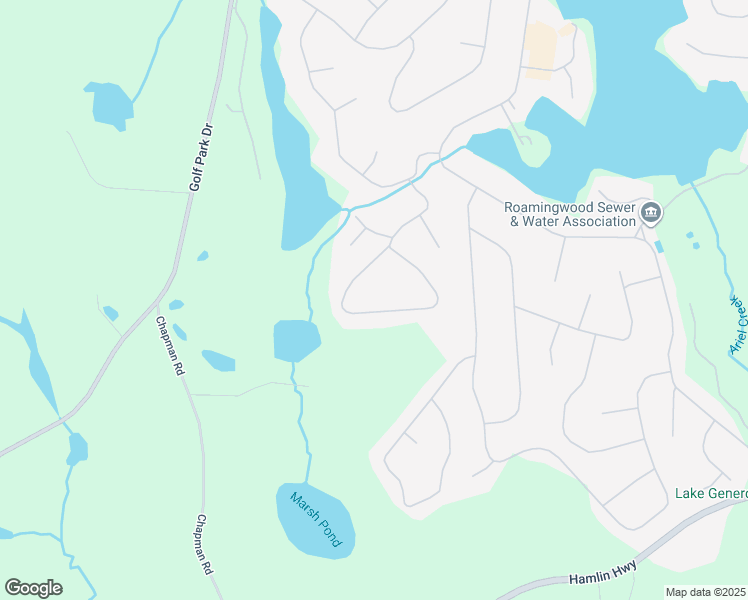 map of restaurants, bars, coffee shops, grocery stores, and more near 2572 Oak Circle in Hamlin