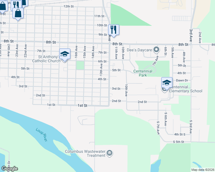 map of restaurants, bars, coffee shops, grocery stores, and more near 348 12th Avenue in Columbus