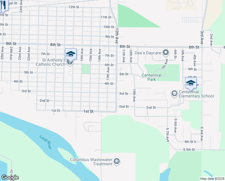 map of restaurants, bars, coffee shops, grocery stores, and more near 348-398 12th Ave in Columbus