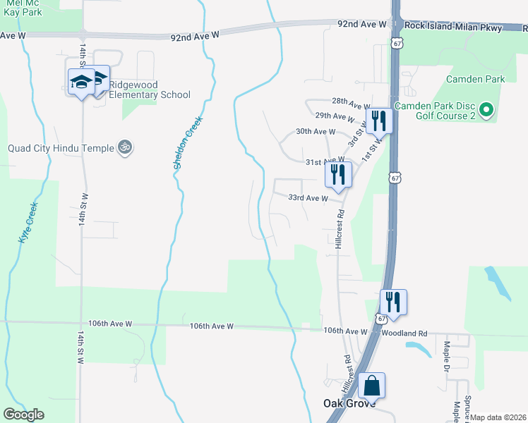 map of restaurants, bars, coffee shops, grocery stores, and more near 3318 7th St W in Milan