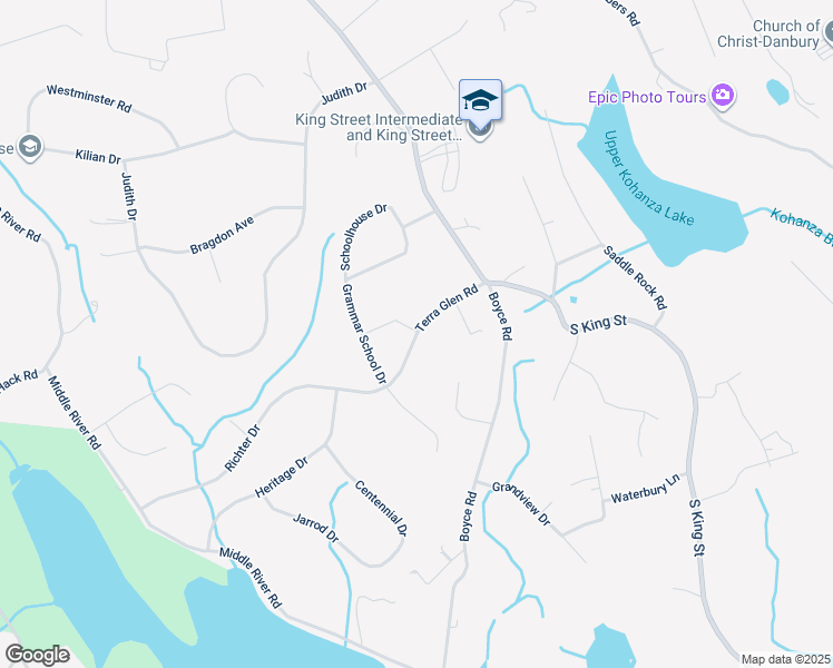 map of restaurants, bars, coffee shops, grocery stores, and more near 15 Terra Glen Road in Danbury