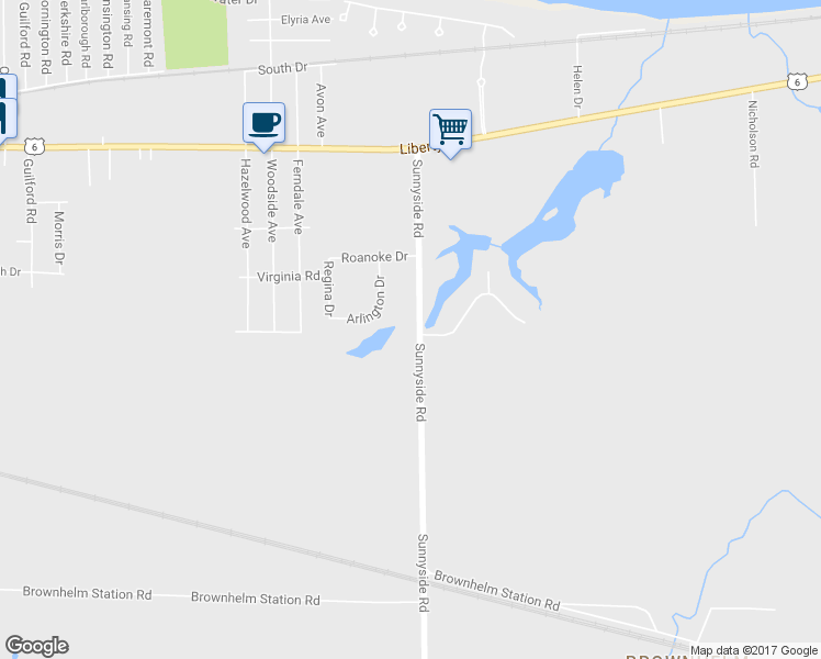 map of restaurants, bars, coffee shops, grocery stores, and more near 790 Sunnyside Road in Vermilion