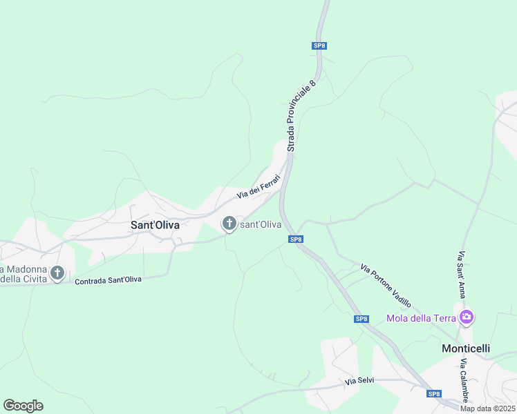 map of restaurants, bars, coffee shops, grocery stores, and more near 8 Contrada Sant'Oliva in Sant'Oliva