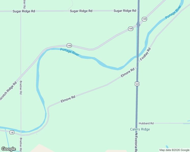 map of restaurants, bars, coffee shops, grocery stores, and more near 1420 Elmore Rd in Pemberville