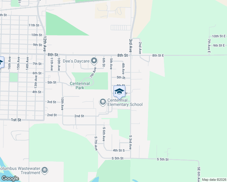 map of restaurants, bars, coffee shops, grocery stores, and more near 500 Centennial Street in Columbus