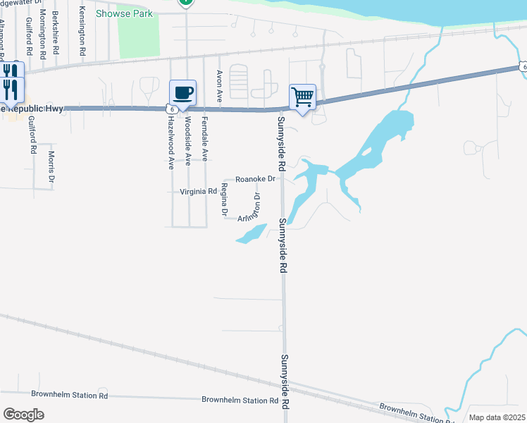 map of restaurants, bars, coffee shops, grocery stores, and more near 790 Sunnyside Road in Vermilion