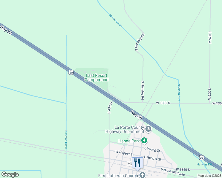 map of restaurants, bars, coffee shops, grocery stores, and more near 4611 West 1300 South in Hanna