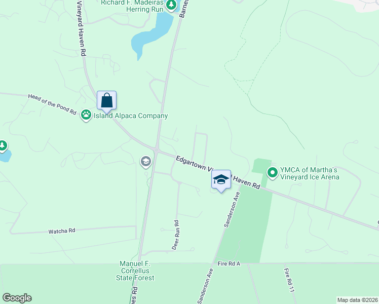 map of restaurants, bars, coffee shops, grocery stores, and more near 8 Schoolhouse Village in Oak Bluffs