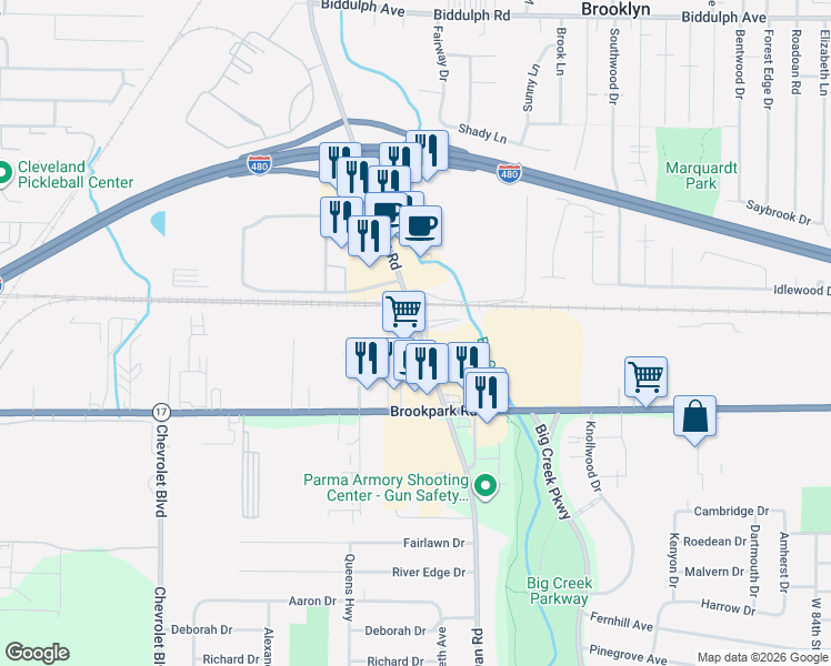 map of restaurants, bars, coffee shops, grocery stores, and more near 5096 Tiedeman Road in Brooklyn