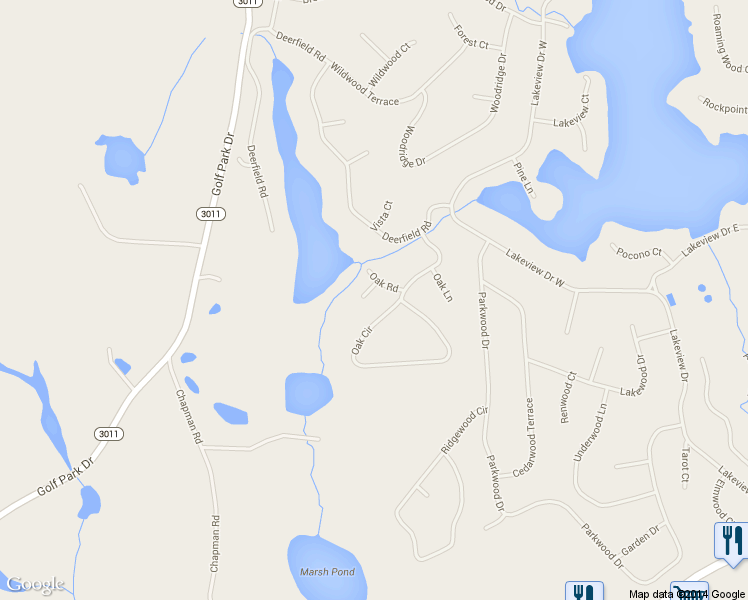 map of restaurants, bars, coffee shops, grocery stores, and more near 2507 Oak Court in Hamlin