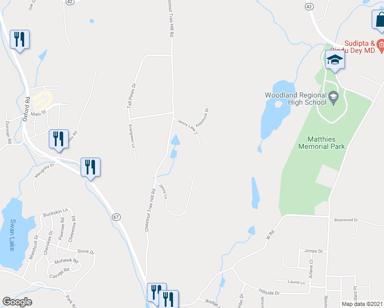 map of restaurants, bars, coffee shops, grocery stores, and more near 37 Jenny Lane 2 in Oxford