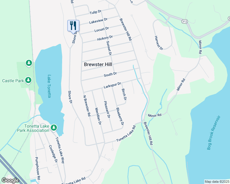 map of restaurants, bars, coffee shops, grocery stores, and more near 88 Blueberry Drive in Brewster