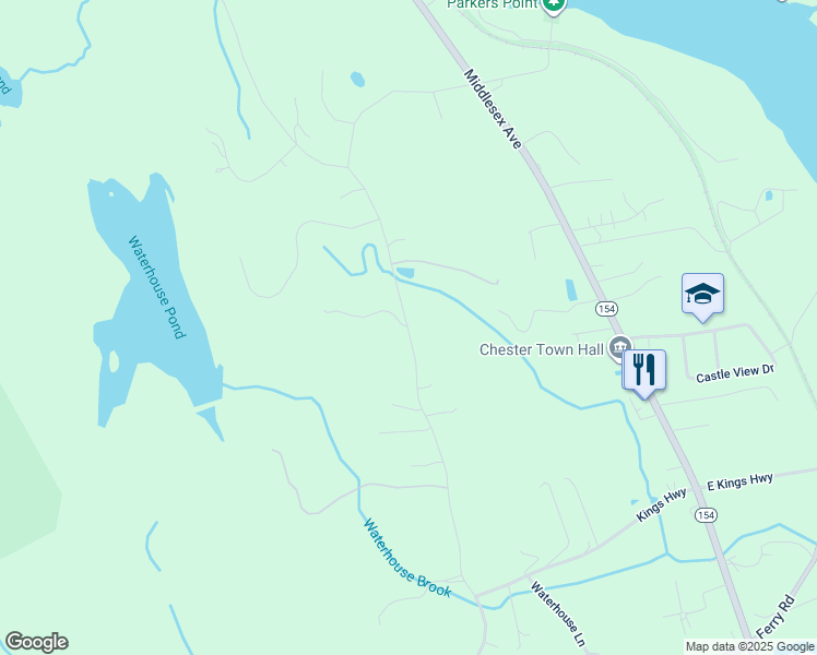 map of restaurants, bars, coffee shops, grocery stores, and more near 96 Goose Hill Road in Chester