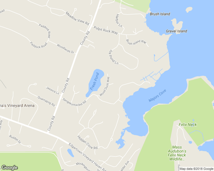 map of restaurants, bars, coffee shops, grocery stores, and more near Wood Duck Way in Oak Bluffs