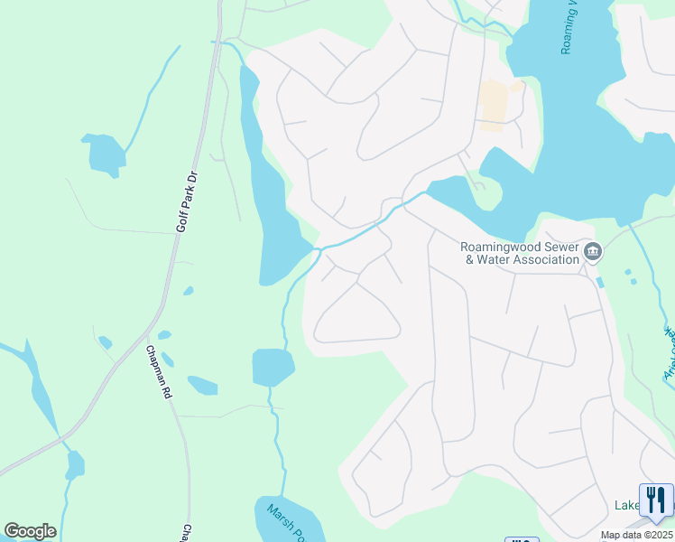 map of restaurants, bars, coffee shops, grocery stores, and more near 2511 Oak Circle in Hamlin