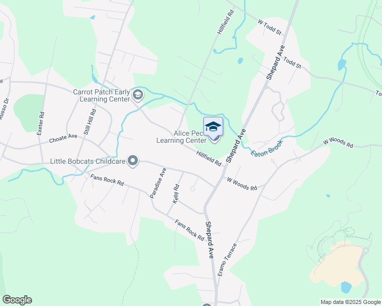 map of restaurants, bars, coffee shops, grocery stores, and more near 84 Hillfield Road in Hamden