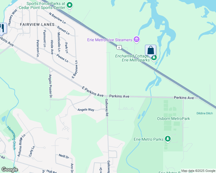 map of restaurants, bars, coffee shops, grocery stores, and more near 3003 Bayfield Drive in Huron