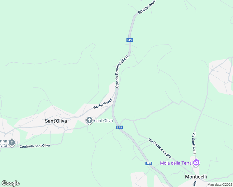 map of restaurants, bars, coffee shops, grocery stores, and more near 19 Strada Provinciale 8 in Sant'Oliva