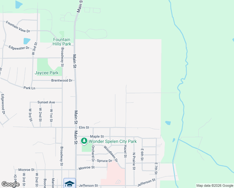 map of restaurants, bars, coffee shops, grocery stores, and more near 1448 Country Club Drive in Pella