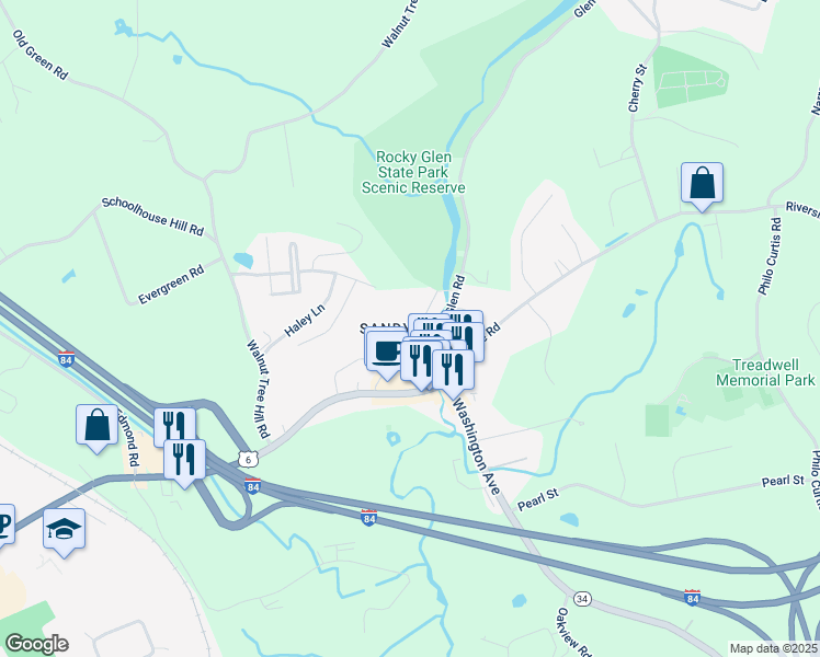 map of restaurants, bars, coffee shops, grocery stores, and more near in Newtown