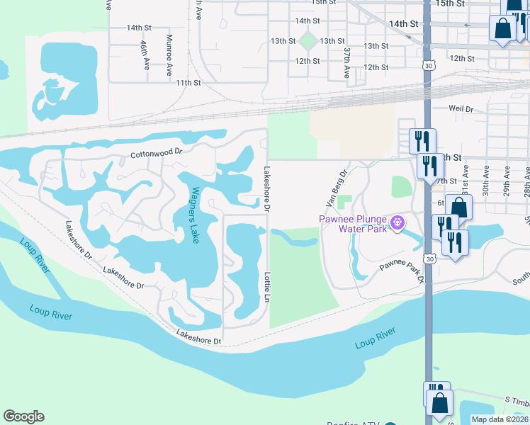 map of restaurants, bars, coffee shops, grocery stores, and more near 1-15 Wildwood Drive in Columbus