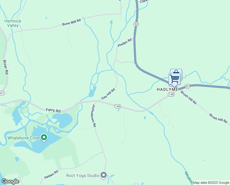 map of restaurants, bars, coffee shops, grocery stores, and more near 19 Day Hill Road in Lyme