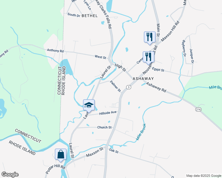 map of restaurants, bars, coffee shops, grocery stores, and more near 7 Palmer Street in Hopkinton